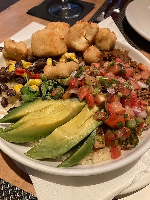 Vegan Taco Bowl with Added Tofu at 17 West in New Bremen