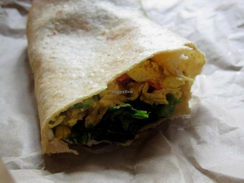 Tofu Scramble Sandwich... I didn't really like that one, the spices seemed odd. at Copper Branch - Bishop in Montreal