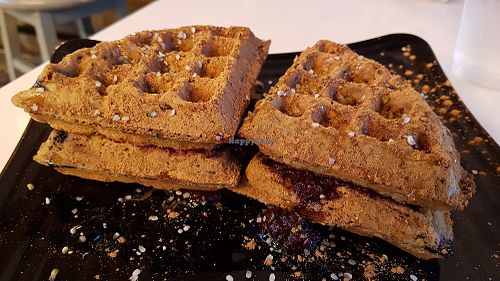 Blueberry waffles at Copper Branch - Bishop in Montreal