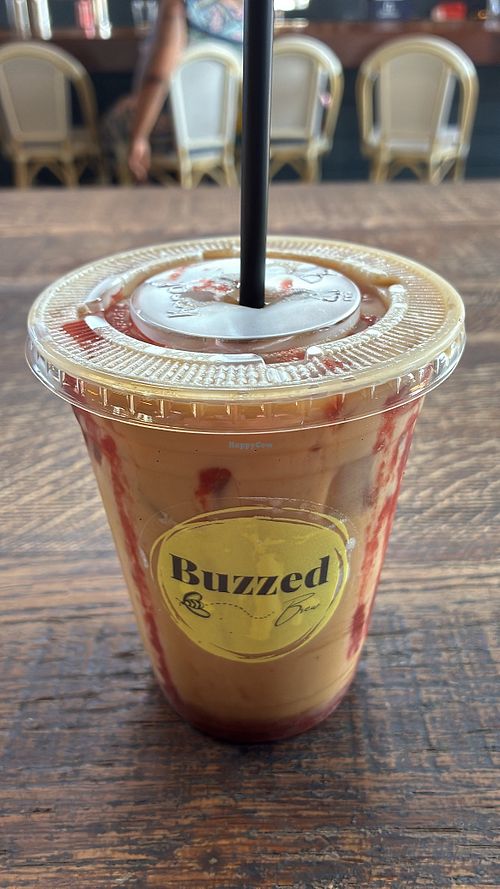 Peanut butter & jelly fish lattee  at Buzzed Brew Coffee in Pensacola