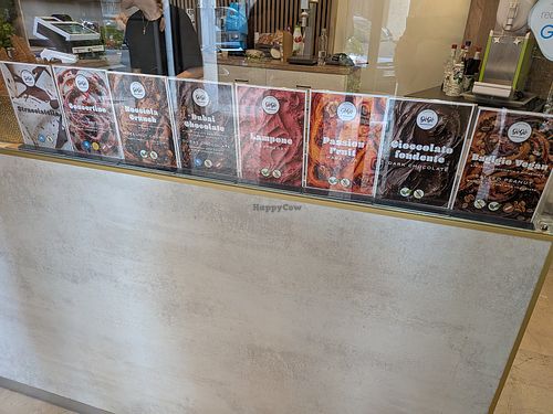 Labeled Vegan options at Gelateria GóGó in Verona