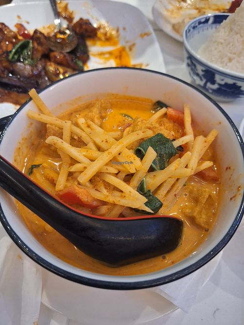 Vegan red curry with tofu at Wondee Thai Curry & Noodles in New York City