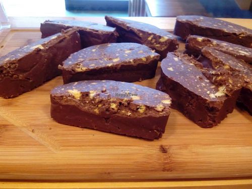 Vegan chocolate salami at Ghiotto Take-Away in Verona