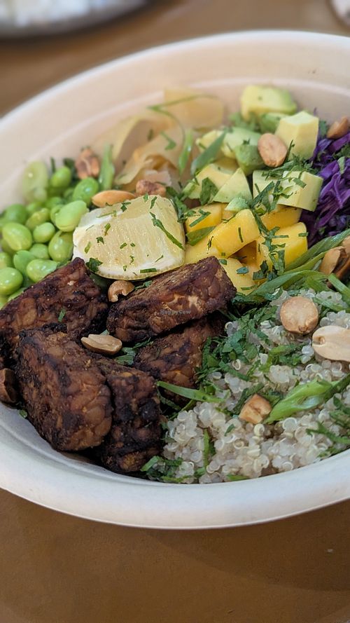 Hawaiian tempeh bowl at Ivy's Secret Garden in Dubai