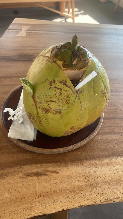 Fresh young coconut  at Gamma Warung in Bali