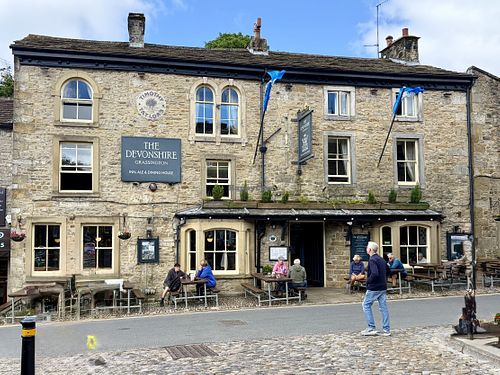 The famous exterior. Unfortunately, Tristan is not inside    at The Devonshire in Grassington