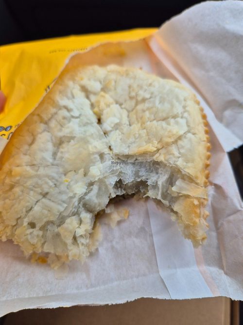 Vital Vegan patty (veg in spicy coconut curry) $8.95: good, creamy and spicy, the spice level was perfect and didn't linger at Jamaican Patty Bakehouse in Glebe