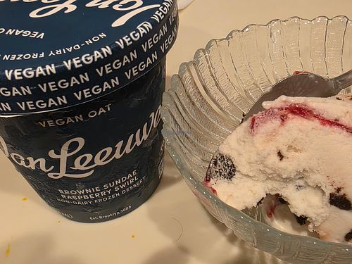 Brownie Sundae Raspberry Swirl at Van Leeuwen Ice Cream in Ashburn
