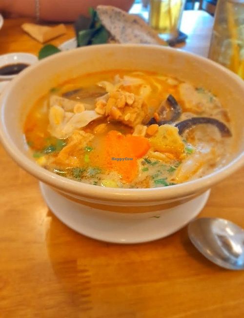 Vegan mi quang chay at Moc Chay in Ho Chi Minh City