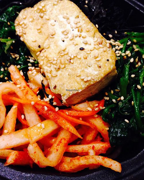 Make your own bibimbap with tofu + 4 veggies + rice (brown, white or black) at Triple B Fresh in Washington