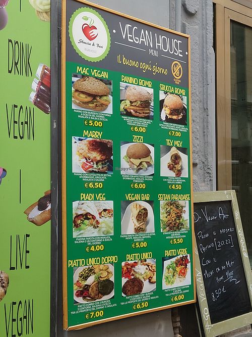 Menu again at Vegan Art in Naples