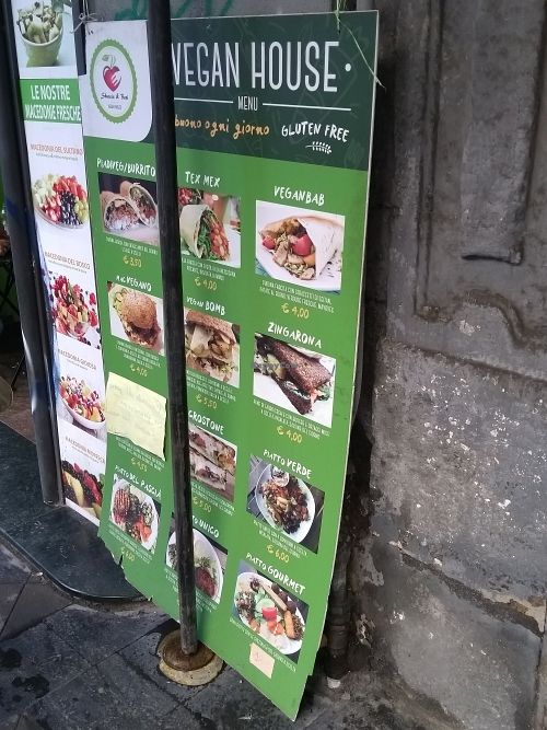 Prices and items at Vegan Art in Naples