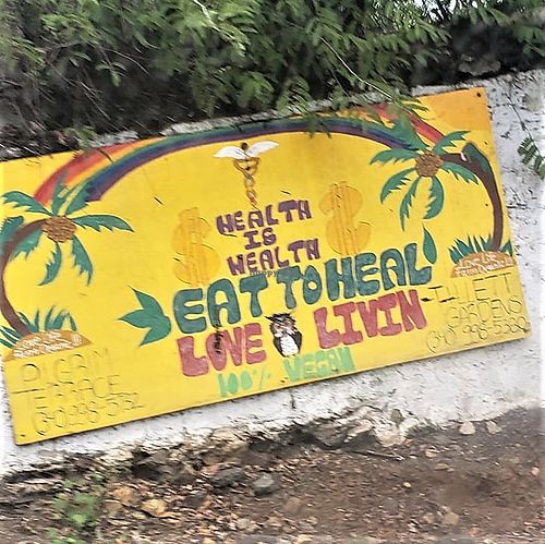 Sign on the road at Pilgrim Terrace at Love Livin in St Thomas