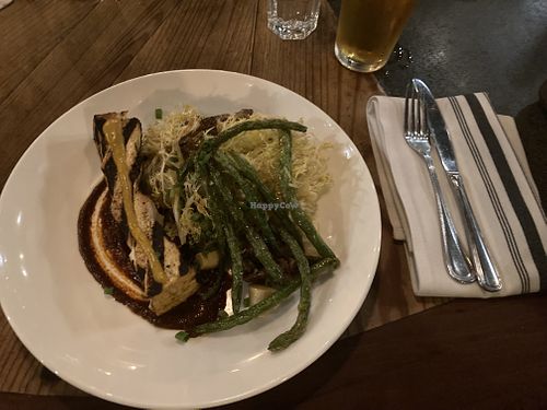 Grilled tofu - w artichoke sunchokes and green beans  at Leon's Full Service in Decatur