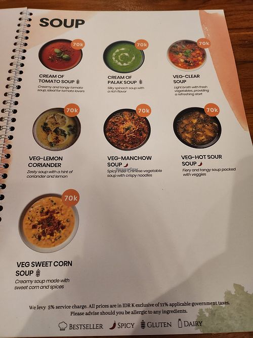Menu july 2026 at AYODHYA Indian Pure Veg & Jain Restaurant BALI in Kuta