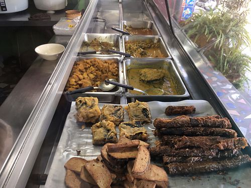 vegan meat buffet at Tamachat in Chiang Rai