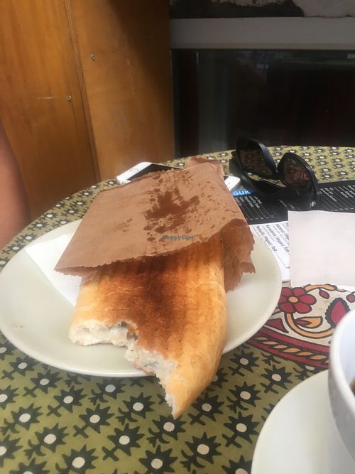 Cheese and mushroom toast (vegetarian)  at Kafe 26A - Beyoglu in Istanbul