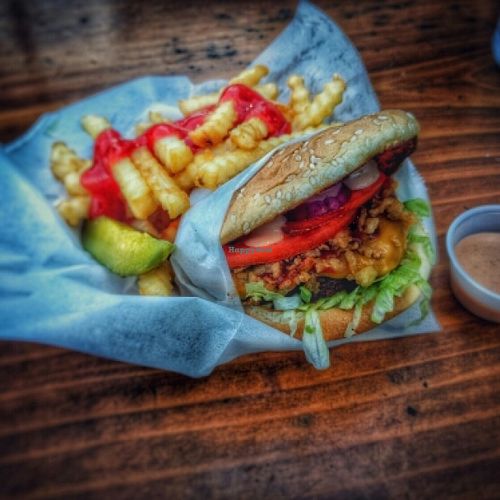 Ring of Fire with Ghost Chili Sauce at No No Burger - Food Truck in Oakland