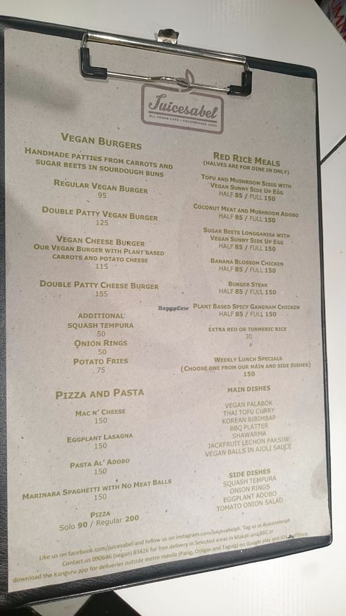 Menù at Juicesabel in Makati