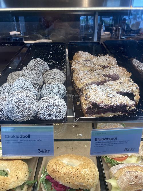 Two of the sweet vegan options.   at Espresso House - Värnamo Road  in Vaernamo
