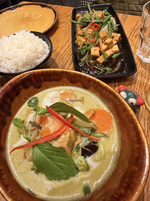 Fantastic Thai Green Curry and Stir Fried Basil Tofu  at Thai Pot in London