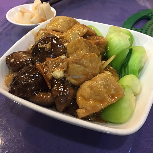 Braised mushroom and tofu at Bodhisattva - Mong Kok in Kowloon