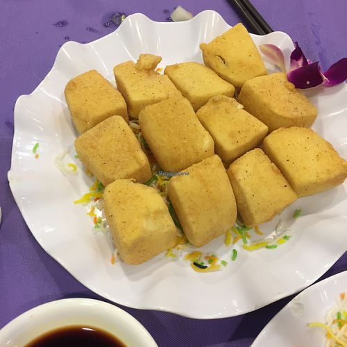 Deep fried tofu at Bodhisattva - Mong Kok in Kowloon