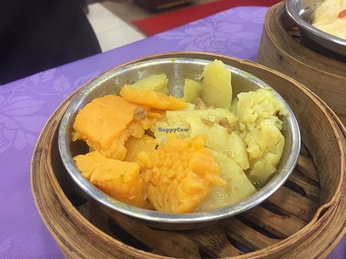 Steamed vegetarian squid in curry sauce at Bodhisattva - Mong Kok in Kowloon