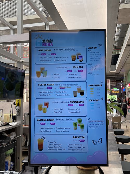 Non-Dairy options are marked and can request desired sweetness.   at Ice Ice Boba  in Houston