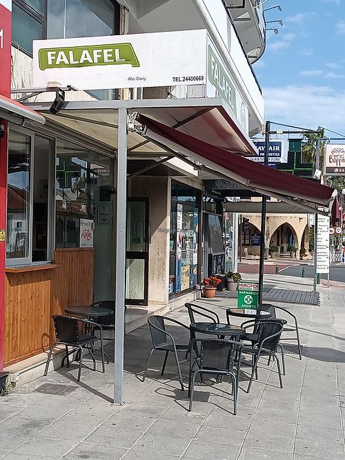 From outside at Falafel Abu Dany in Larnaca