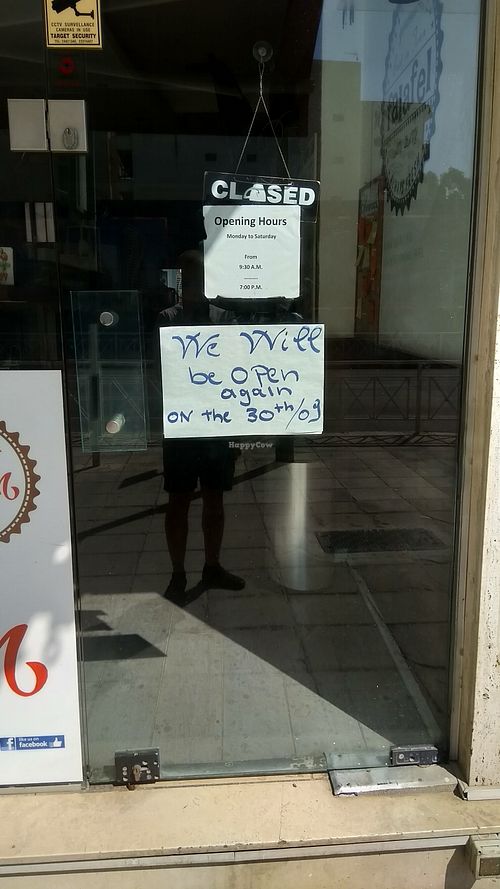 Closed. at Falafel Abu Dany in Larnaca