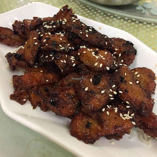 Vegetarian BBQ pork at Delight Vegetarian in New Territories