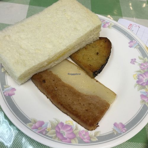 Pan fried mock meat at Miu Fat Chai - Tuen Mun in New Territories