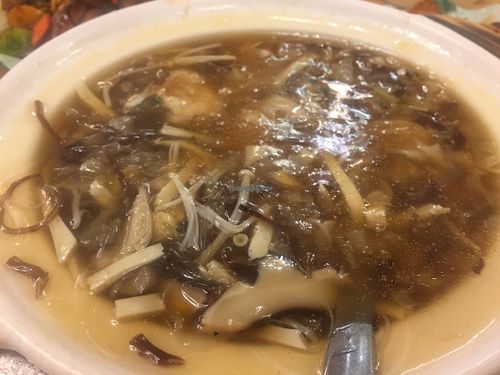 Mock shark's fin soup with wanton dumplings at Mighty Vegetarian 大力齋廚 - Tuen Mun in New Territories