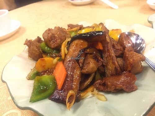 Mock pork with eggplant  at Mighty Vegetarian 大力齋廚 - Tuen Mun in New Territories