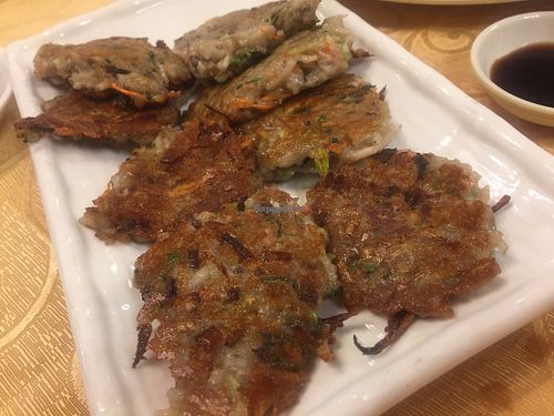 Lotus root cakes at Mighty Vegetarian 大力齋廚 - Tuen Mun in New Territories