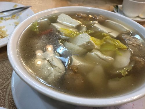 Veg chicken wonton soup at Mighty Vegetarian 大力齋廚 - Tuen Mun in New Territories