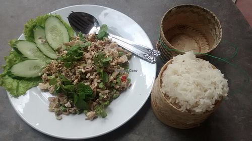La(r)b Tofu And Mushroom at Same Same Restaurant and Guesthouse in Luang Prabang