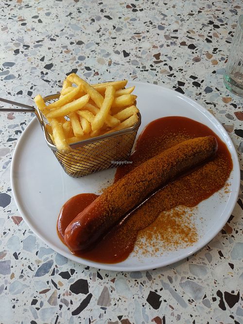 Currywurst mit Pommes at Cafe-Bistro 1601 in Hilpoltstein