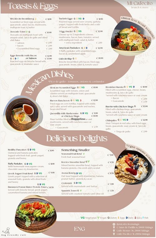 Menu 2026 at Mi Cafecito - Brunch & More in Malaga