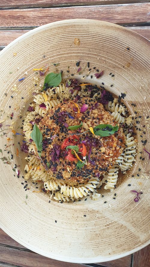 Tofu red ragu at Baobab in Fuerteventura