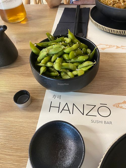 edamame at Hanzo Sushi Bar in Crete
