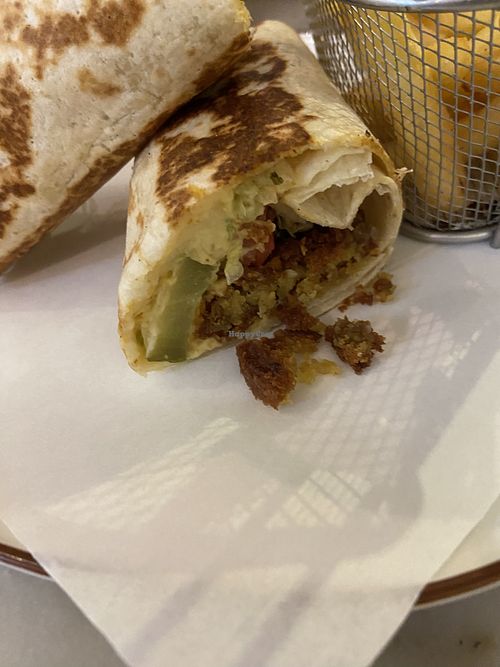 Wrap with Hummus, falafel, fries  at Restaurante M4 in Sevilla
