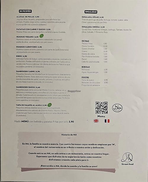 Menu  at Restaurante M4 in Sevilla