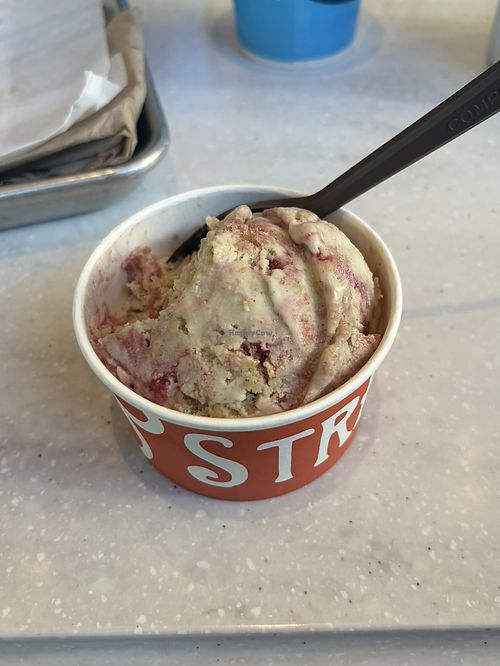 Seasonal Vegan Raspberry Marzipan Princess Cake   at Salt & Straw in Redmond