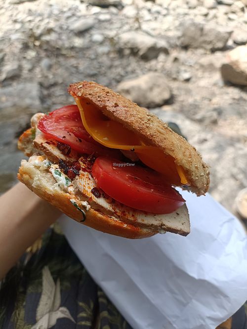 Vegan Bagel - very flavourful at Paddy's Coffee & Bagel Club in Graz