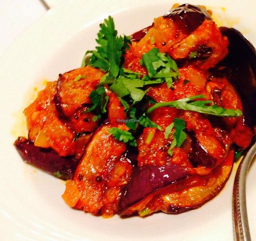 Eggplant- achari began at Himalayan Heritage in Washington