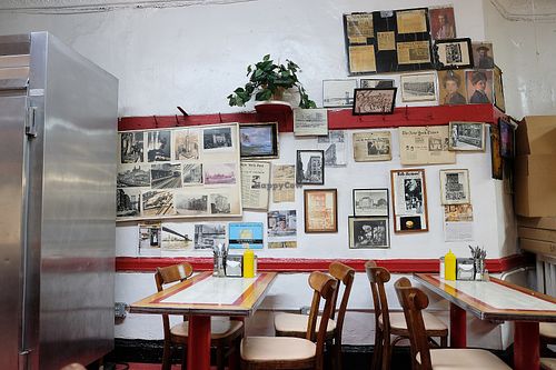 Wall Hangings at Yonah Schimmel's Knish Bakery in New York City