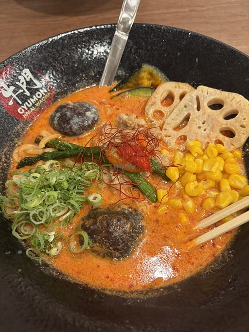 Spicy vegan ramen   at GYUMON Nara in Nara