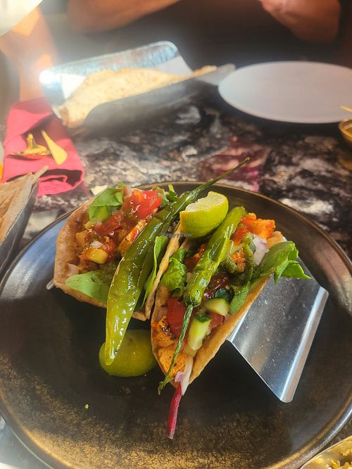 Vegan tofu tacos at Pitra Waterfront in Skipton